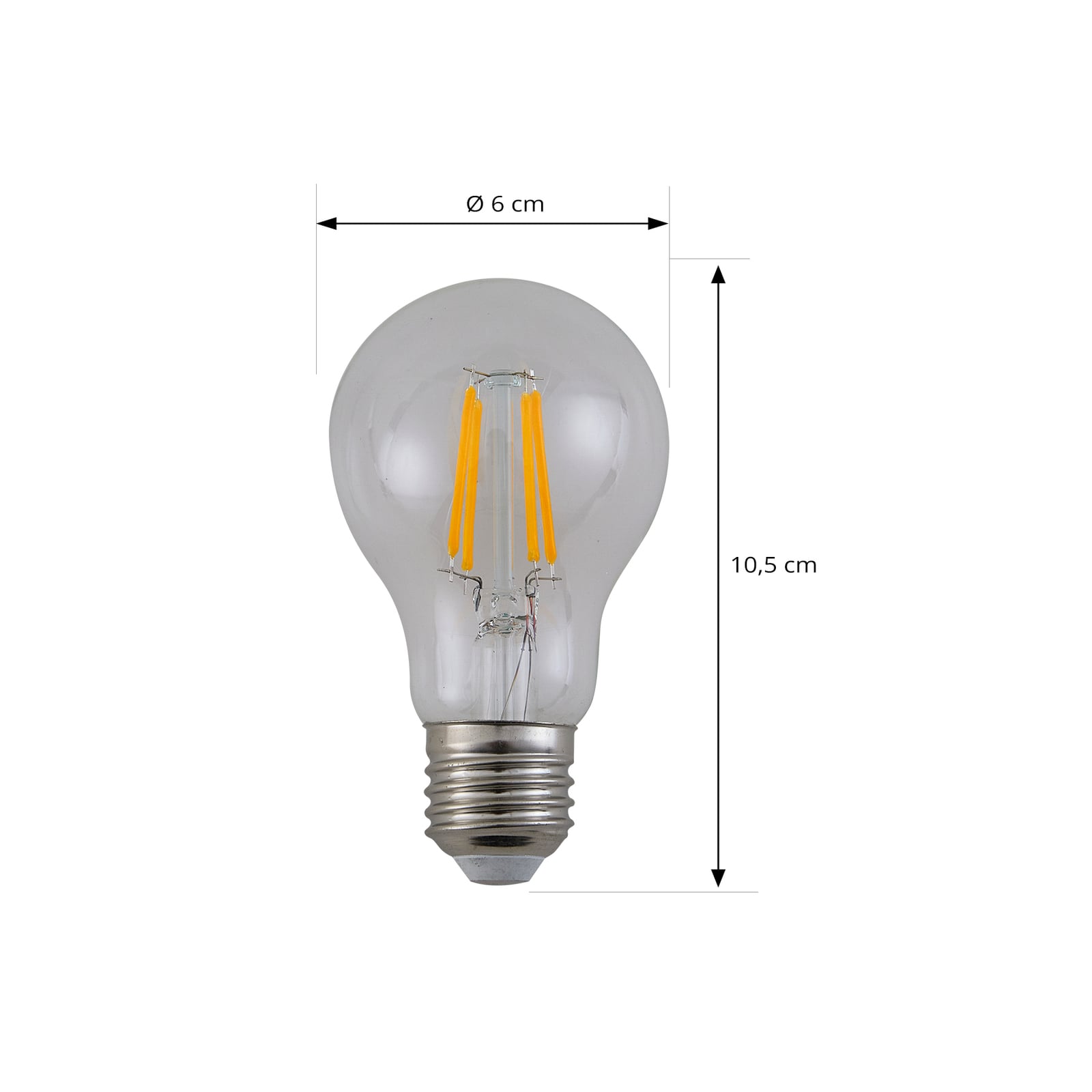Detalj av LED filamentpære E27 7,2W 1521lm 4000K nøytralhvit klar - Arcchio