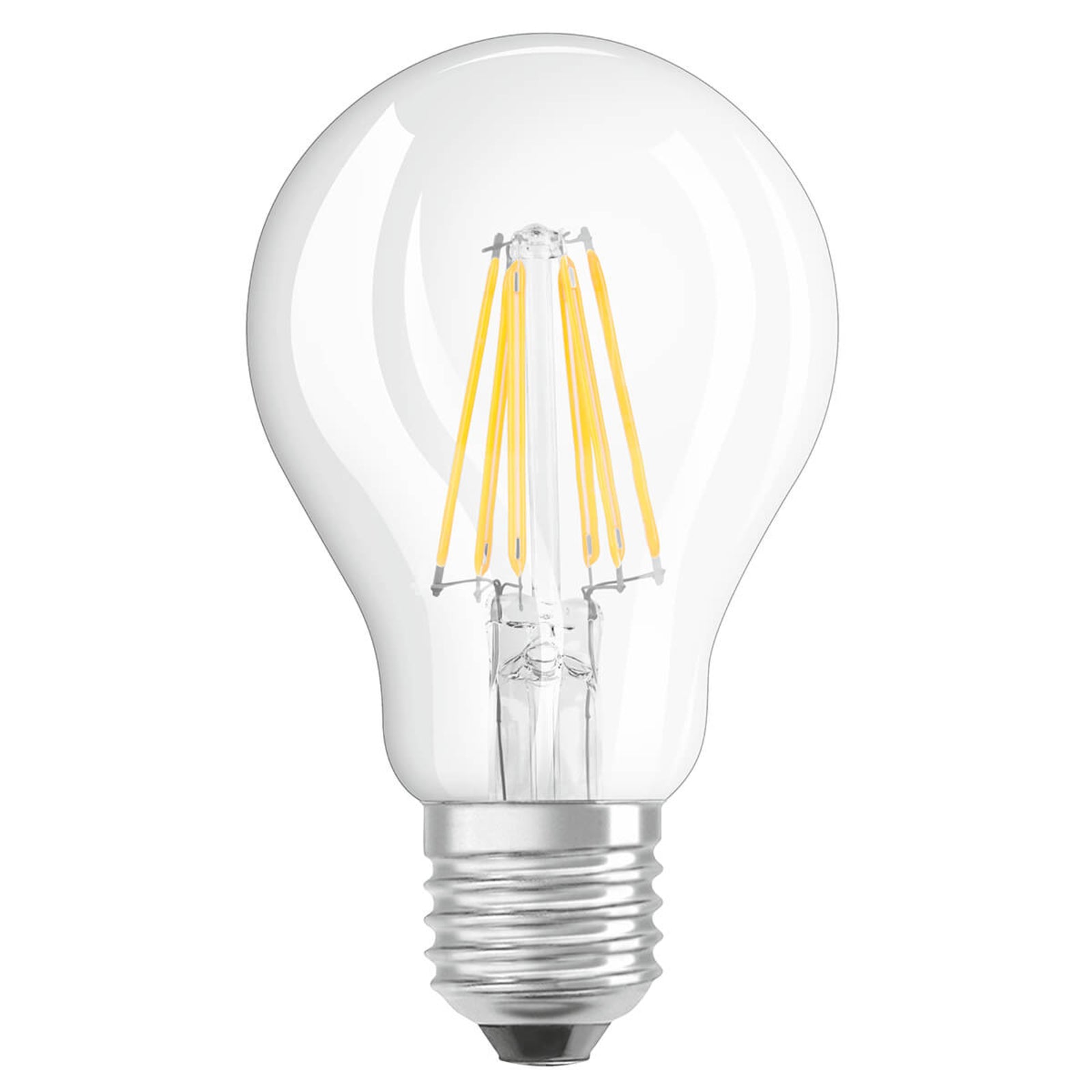 LED filamentpære E27 7W GLOWdim 2700-2000K klar OSRAM forfra