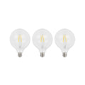 LED filamentpære E27 G125 6W 2700K dimbar klar forfra