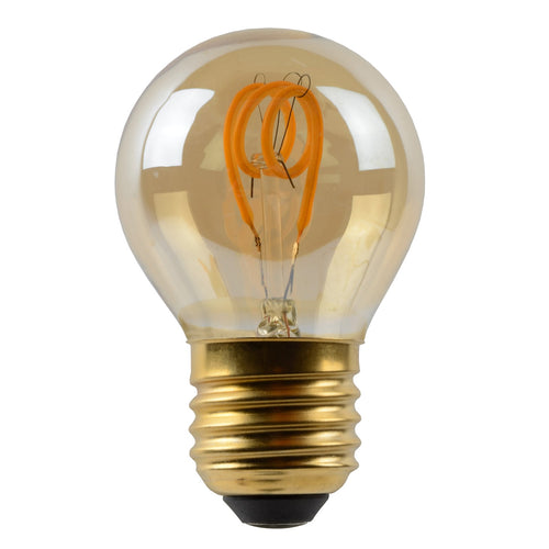 LED filamentpære E27 G45 3W 2200K dimbar amber bakside