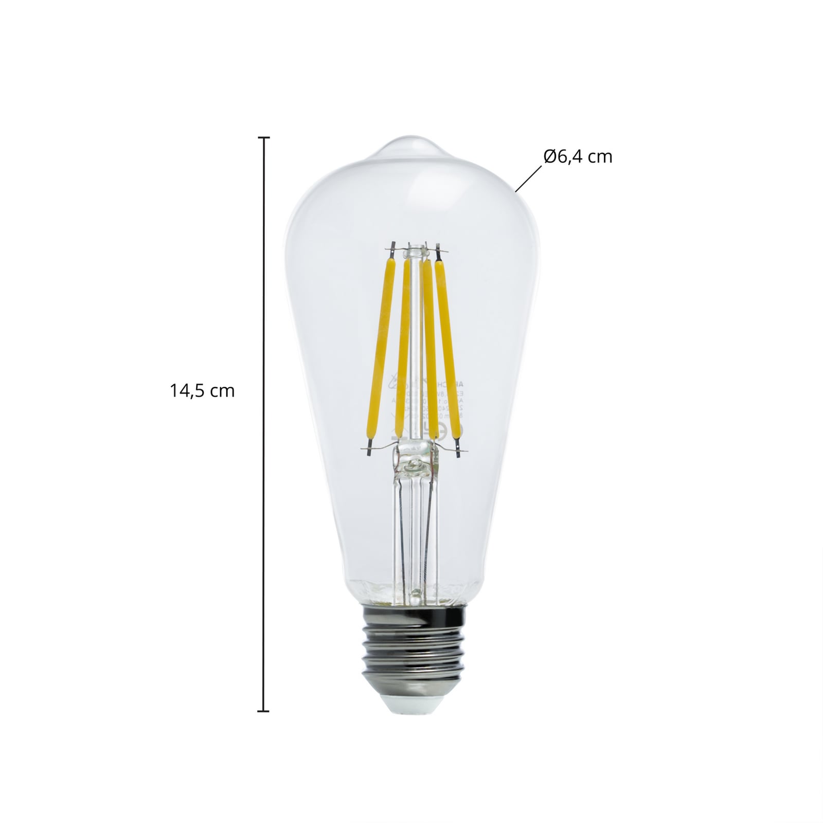 LED filamentpære E27 pæreform 3,8W 3000K 806lm klar - Arcchio detalj av filament