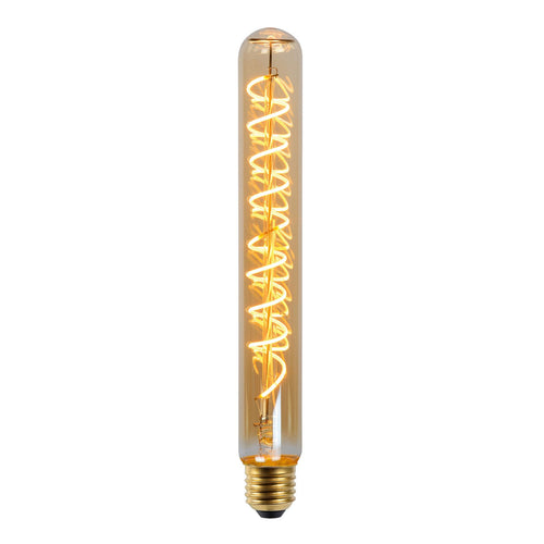 LED filamentpære E27 rørform T32 5W 2200K dimbar 25 cm bakside
