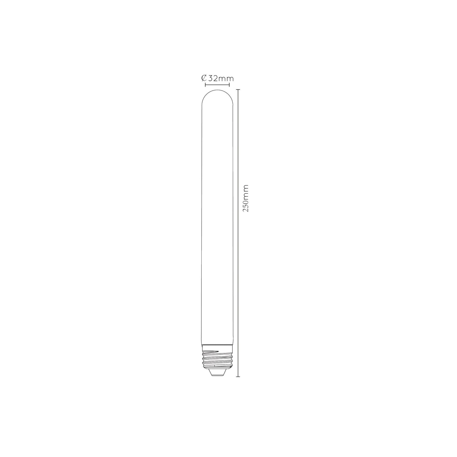 Detalj av LED filamentpære E27 rørform T32 5W 2200K dimbar 25 cm