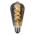LED filamentpære E27 ST64 2W 2100K dimbar røykfarget forfra