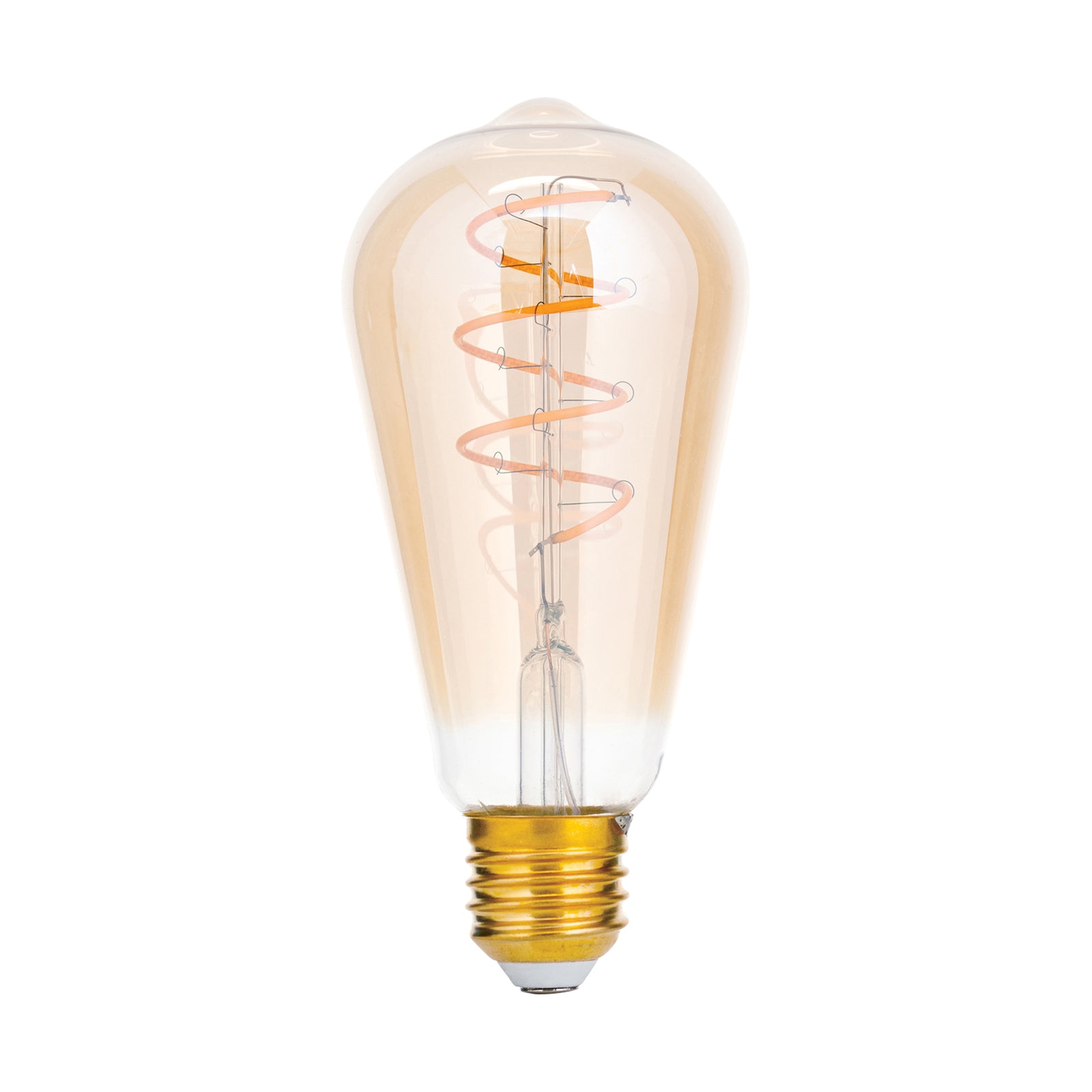 LED filamentpære E27 ST64 4W 2200K dimbar ravfarget glass bakside