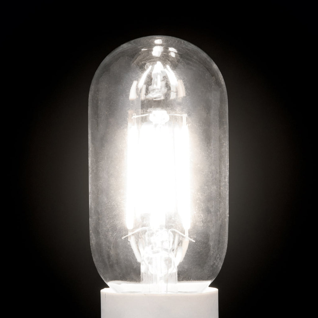 LED filamentpære E27 T45 8W 2700K dimbar klar - ORION montert i lampe