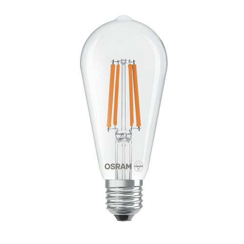 LED filamentpære Edison E27 5W 4000K nøytralhvit klar fra OSRAM forfra