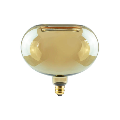 LED filamentpære Floating Oval E27 4,5W 2200K dimbar gull fra forfra