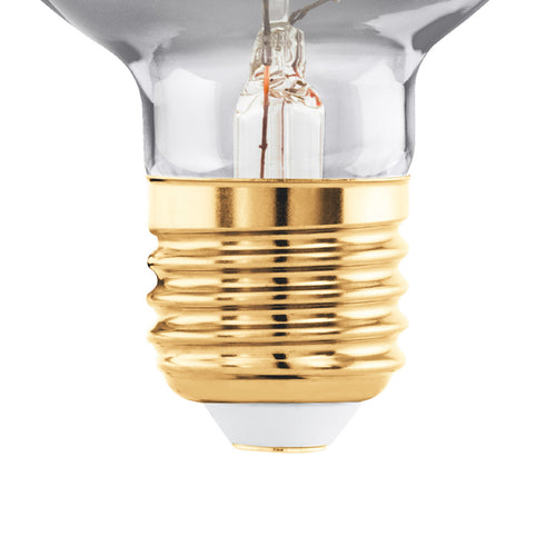 LED filamentpære G60 E27 4W 2000K dimbar røykfarget glass bakside