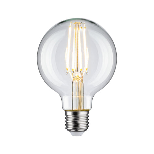 LED filamentpære G80 E27 7,5W 2700K klar front