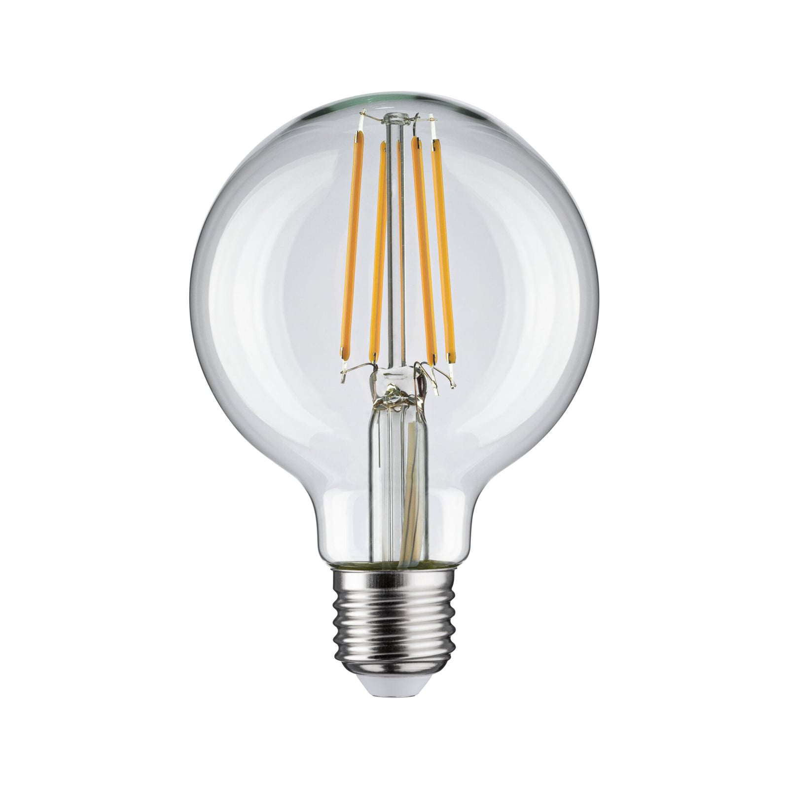 LED filamentpære G80 E27 7,5W 2700K klar detalj filament