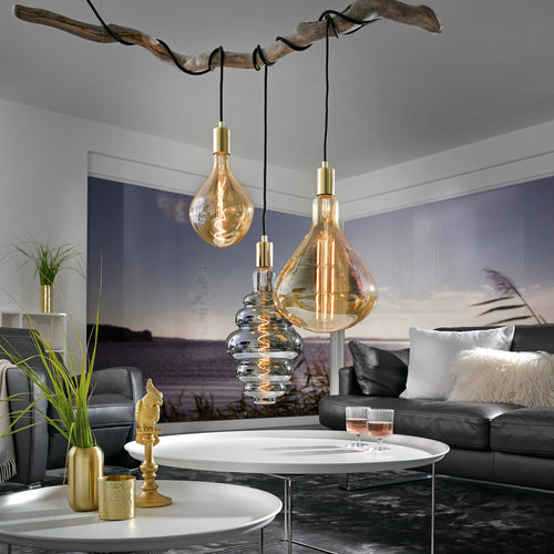 LED filamentpære Giant Nest E27 6W 2200K dimbar titan detalj av filament