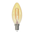 LED filamentpære kronelysform E14 2,2W 2000K gull - Müller-Licht forfra