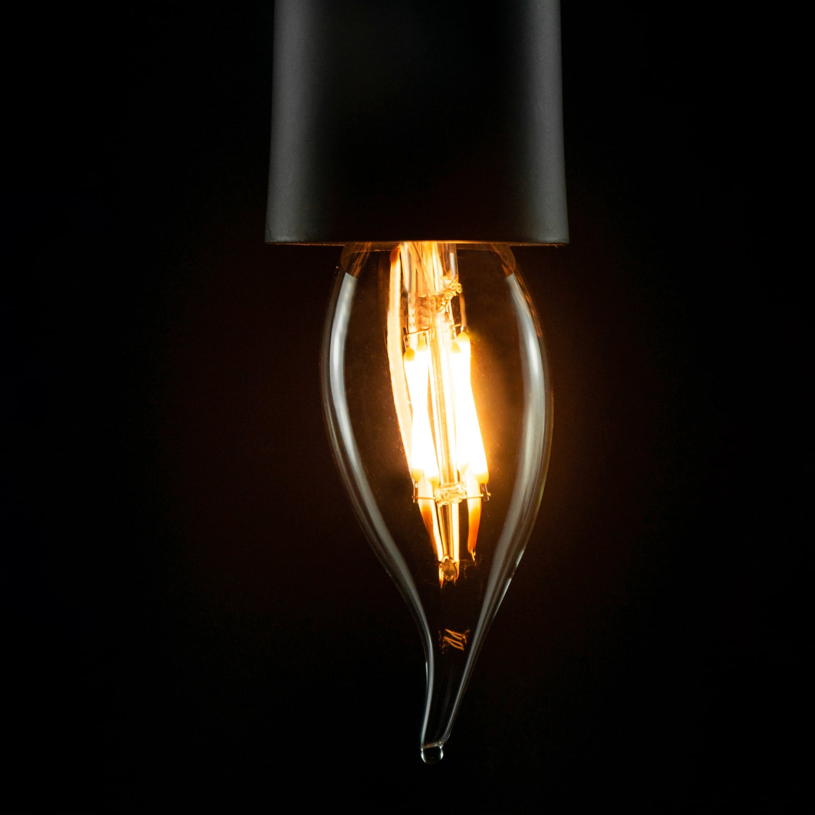 LED filamentpære kronelysform E14 3W 2200K dimbar SEGULA detalj