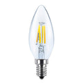 LED filamentpære kronelysform E14 3W 2700K dimbar 24V klar - SEGULA forfra