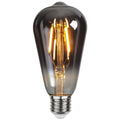 LED filamentpære ST64 E27 1,8W 2100K røykfarget glass forfra