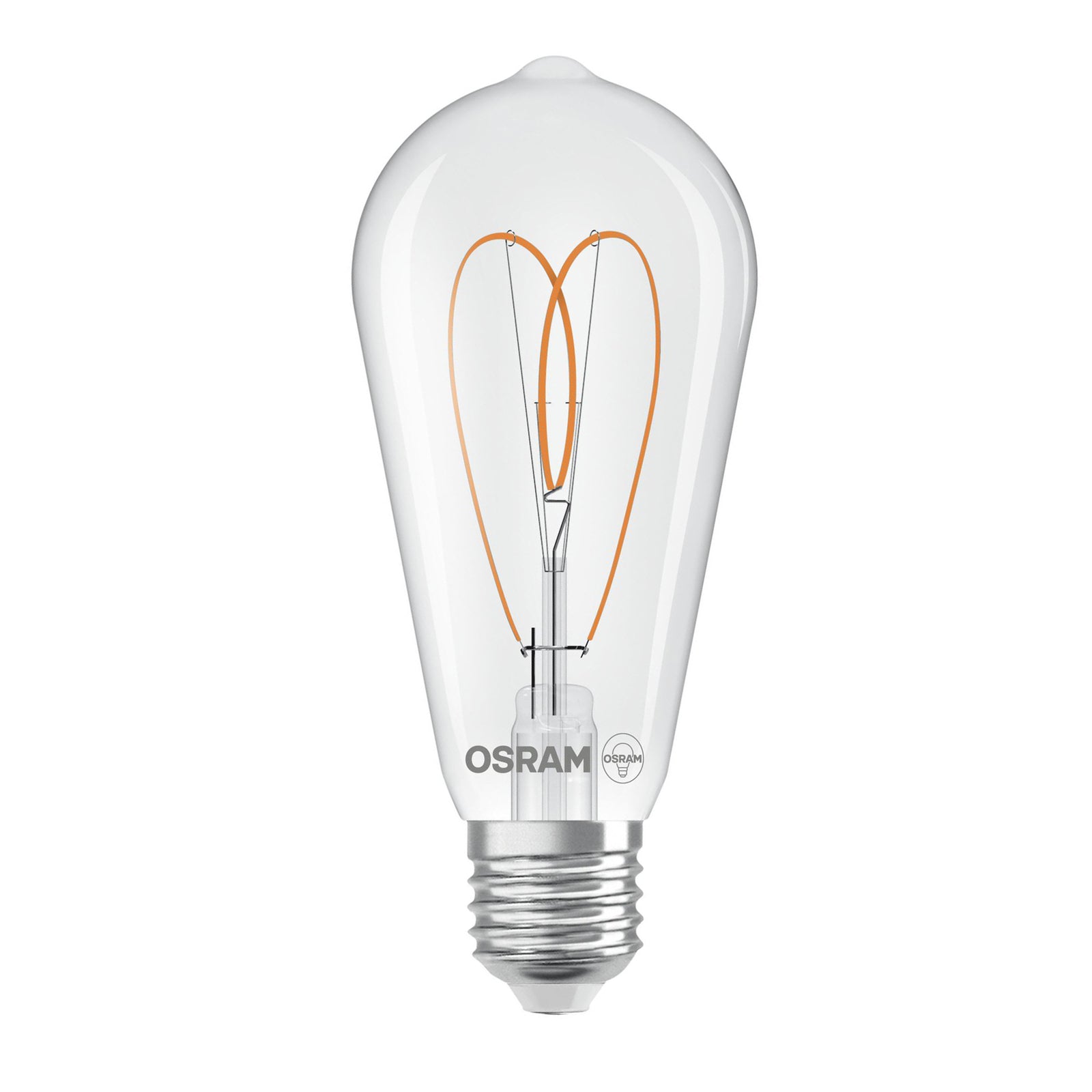 LED filamentpære ST64 E27 7,2W 2700K klar dimbar forfra