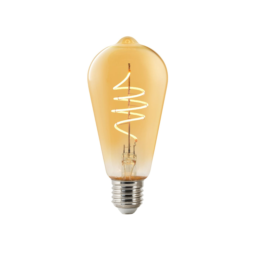 LED filamentpære ST64 Edison E27 4,7W 2200K dimbar amber forfra