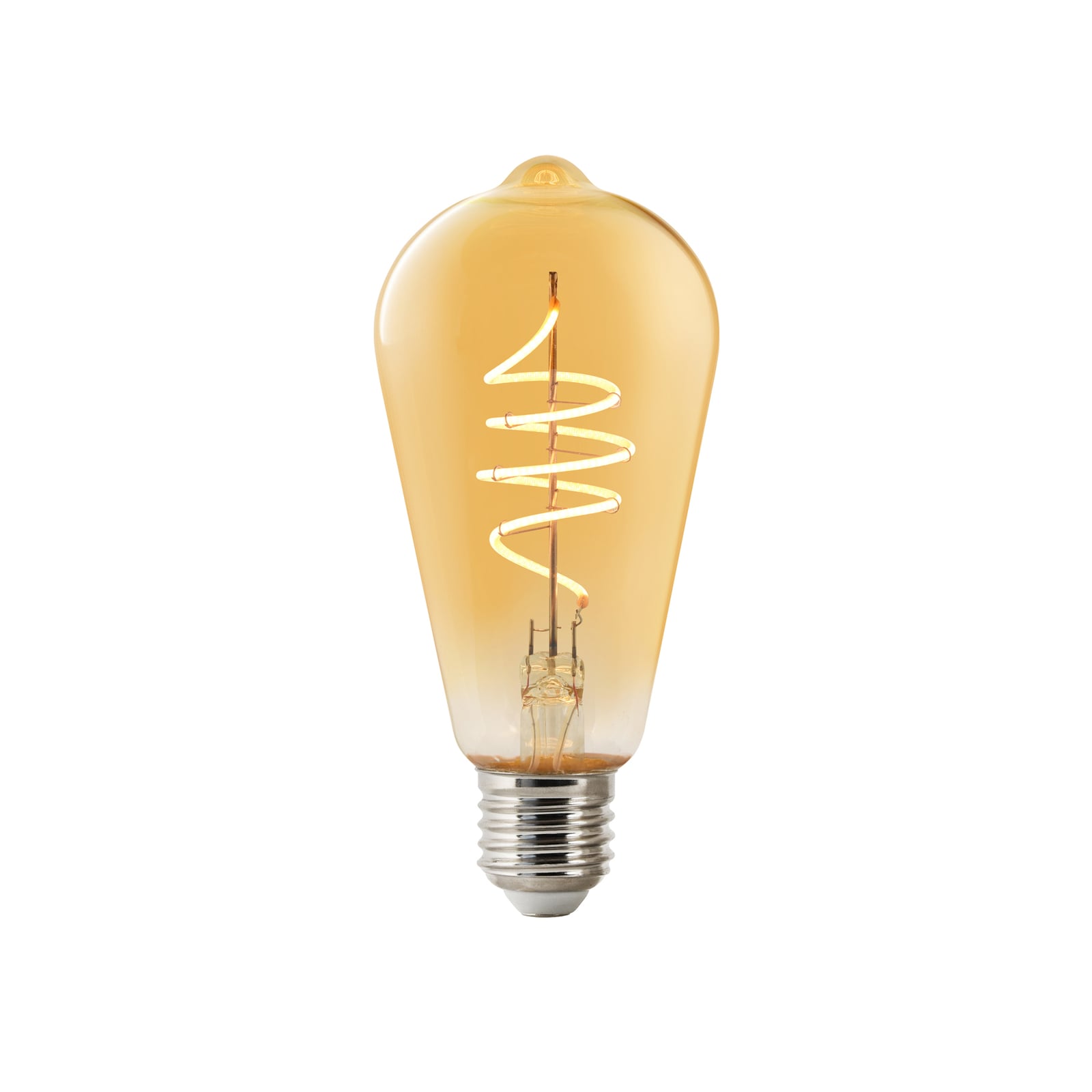 LED filamentpære ST64 Edison E27 4,7W 2200K dimbar amber forfra