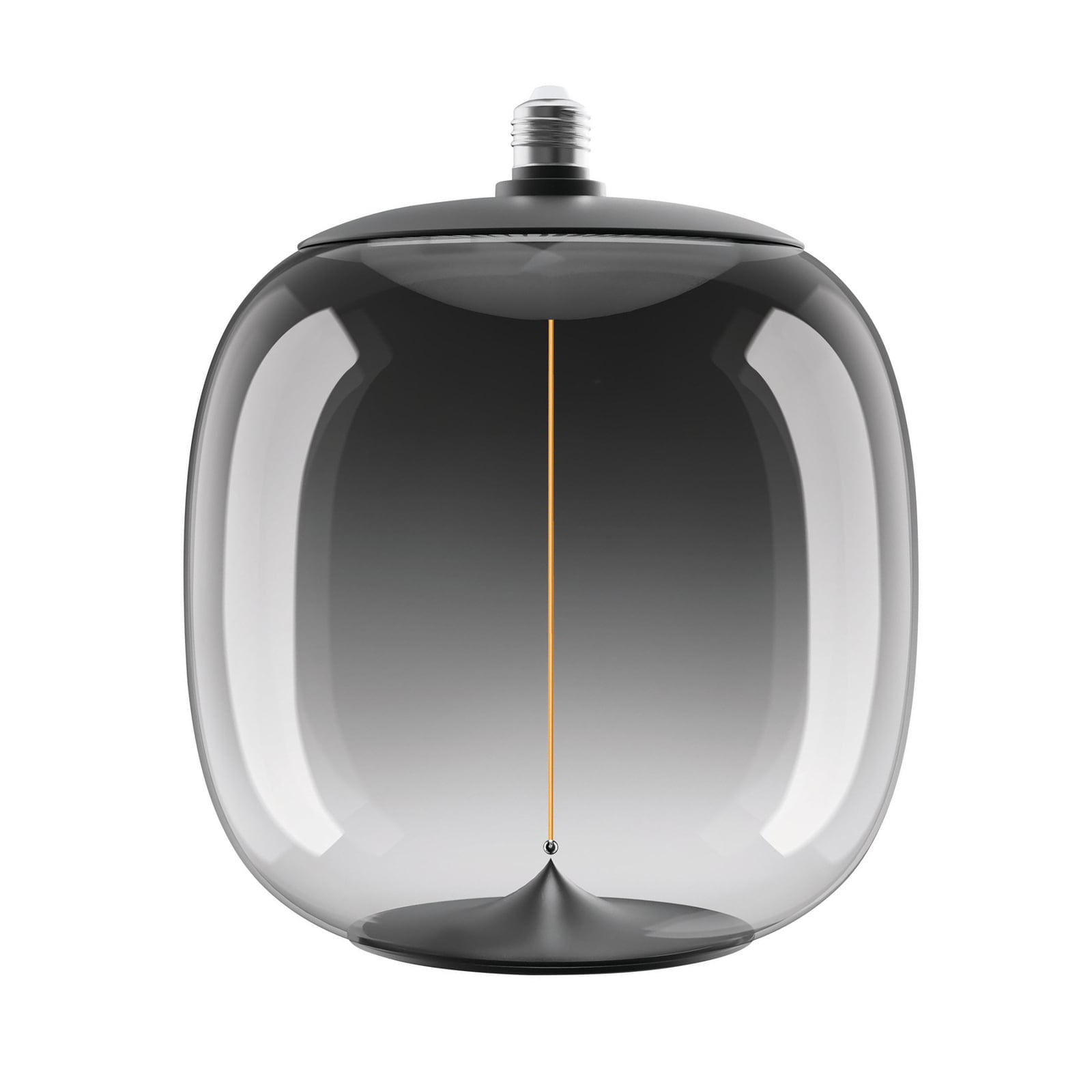 LED filamentpære Vintage Big Oval E27 12W 1800K dimbar smoke forfra