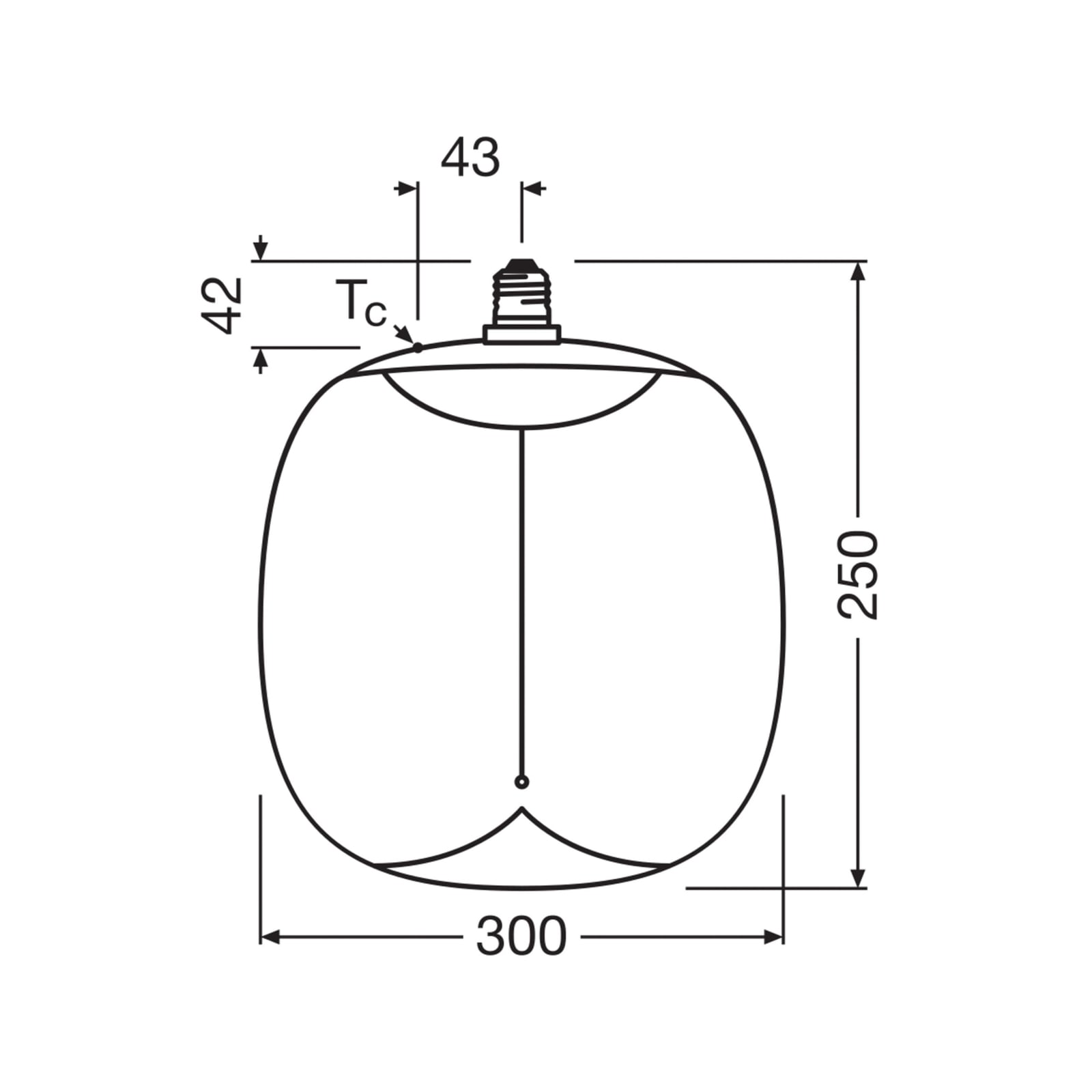 LED filamentpære Vintage Big Oval E27 12W 1800K dimbar smoke bakside