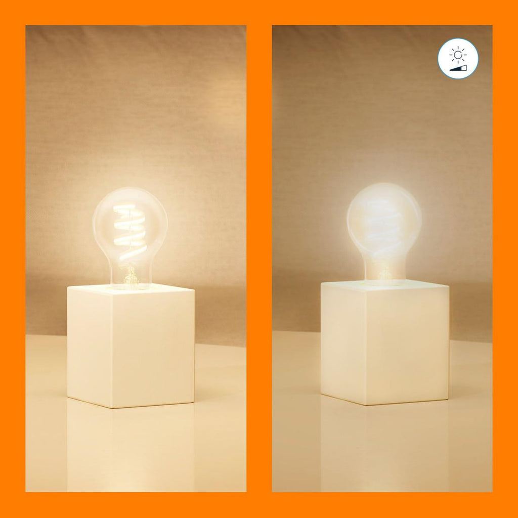 LED filamentpære A60 E27 6,3W RGBW dimbar WiFi klar - WiZ lyser i farger