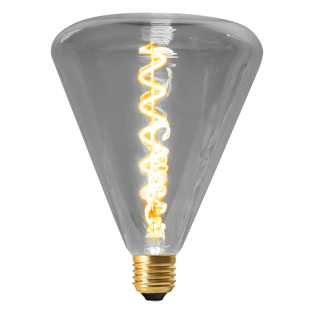 LED filamentpære Dilly E27 4W 2200K dimbar grå tonet glass forfra