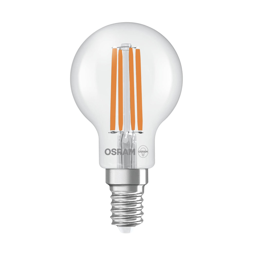 LED filamentpære dråpeform E14 2,2W 4000K klar OSRAM forfra