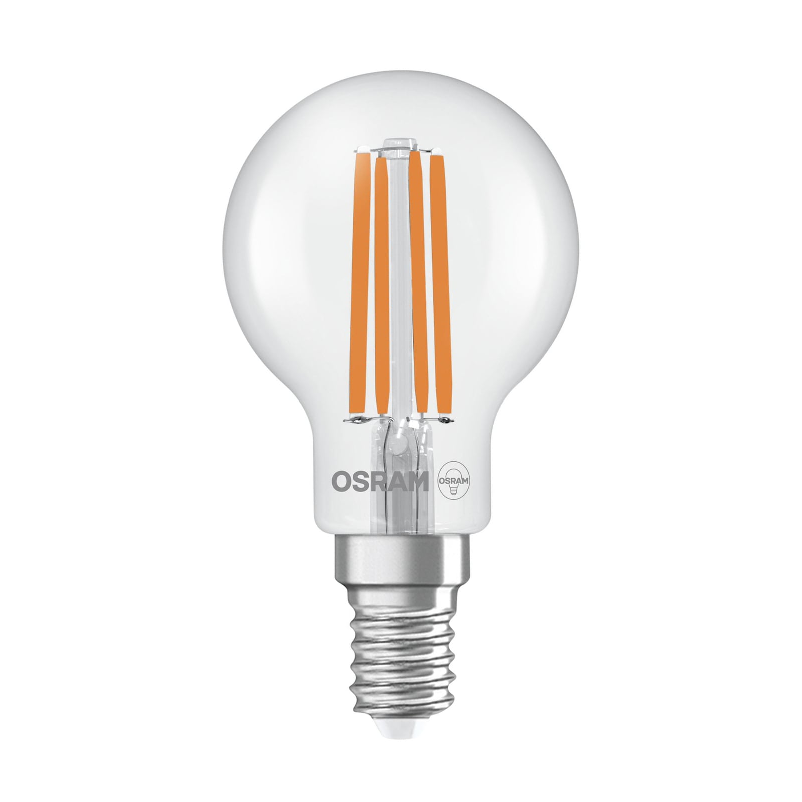 LED filamentpære dråpeform E14 2,2W 4000K klar OSRAM forfra