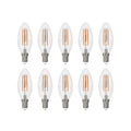 LED filamentpære E14 2,2W 3000K kronelysform klar 10-pk forfra