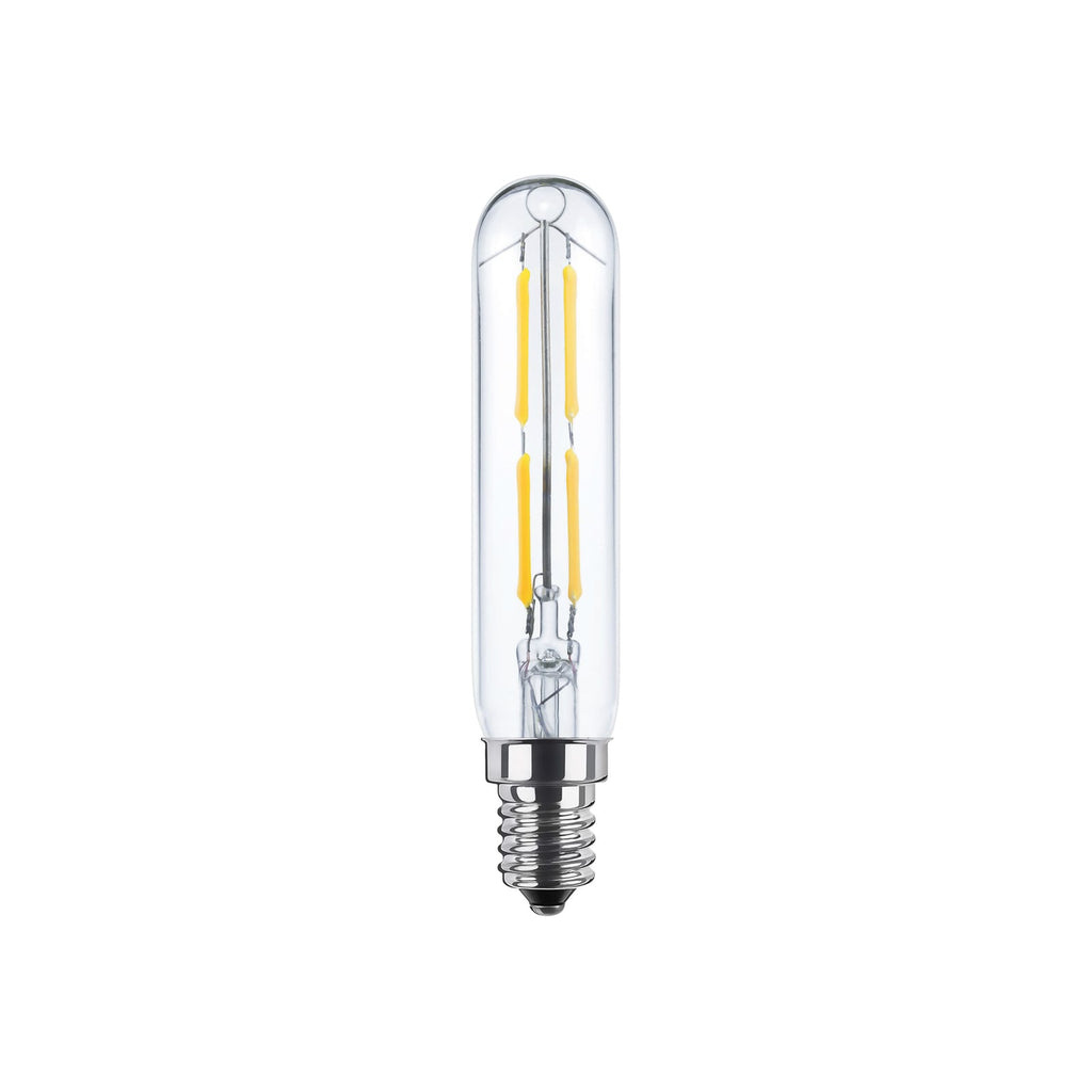 LED filamentpære E14 3W rørform 24V DC klar dimbar SEGULA forfra