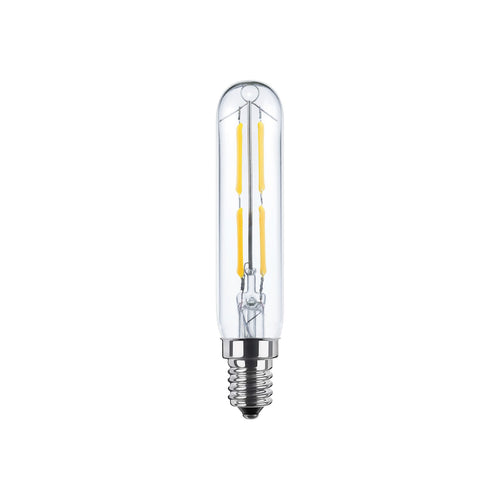 LED filamentpære E14 3W rørform 24V DC klar dimbar SEGULA forfra