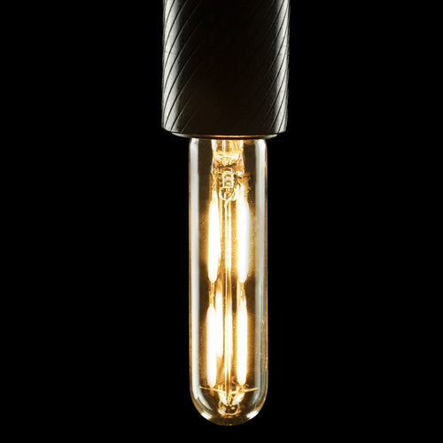 LED filamentpære E14 3W rørform 24V DC klar dimbar SEGULA nærbilde av filament