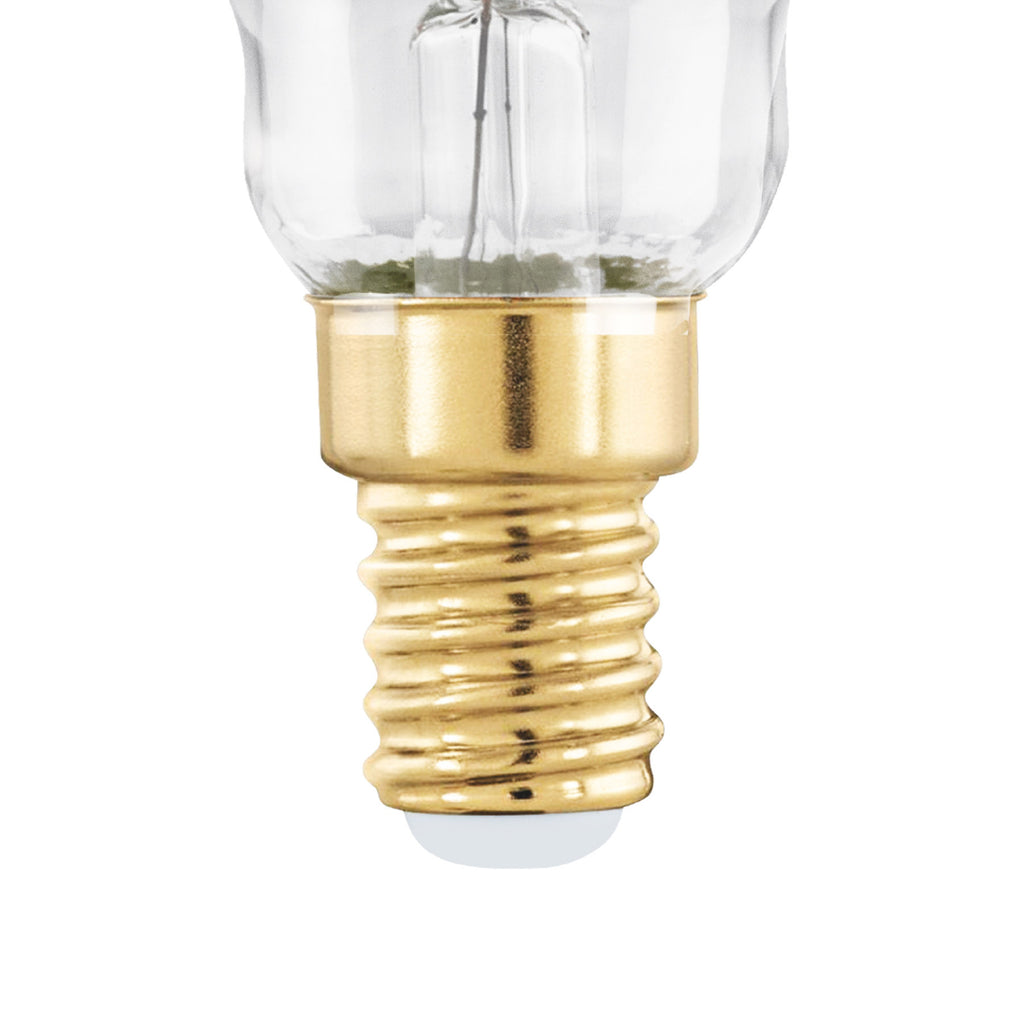 LED filamentpære E14 4W 2000K dimbar røykgrå dråpeform bakside