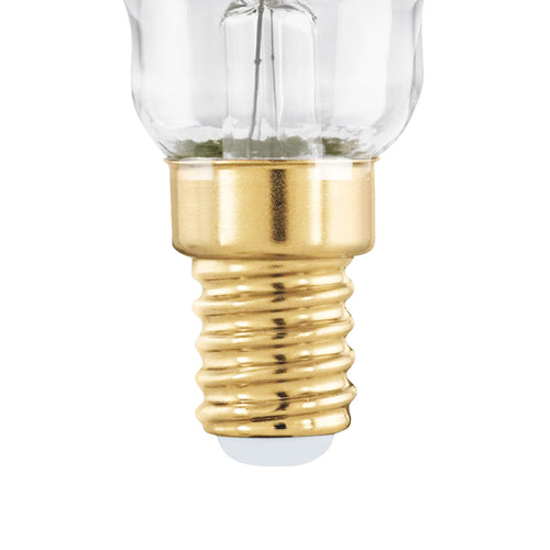 LED filamentpære E14 4W 2000K dimbar røykgrå dråpeform bakside