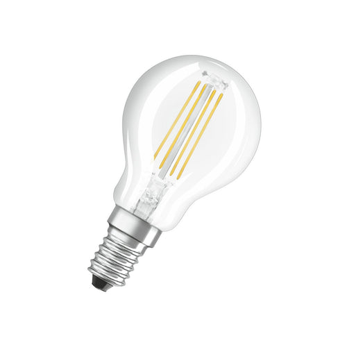 LED filamentpære E14 4W 2700K klar 470lm 5-pakning - OSRAM bakside