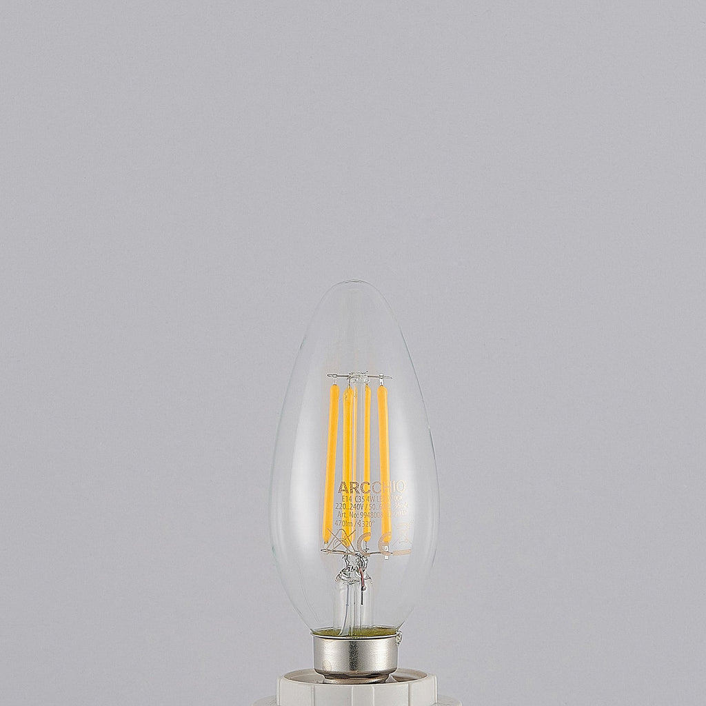LED filamentpære E14 4W kronelysform 2700K dimbar klar - Arcchio