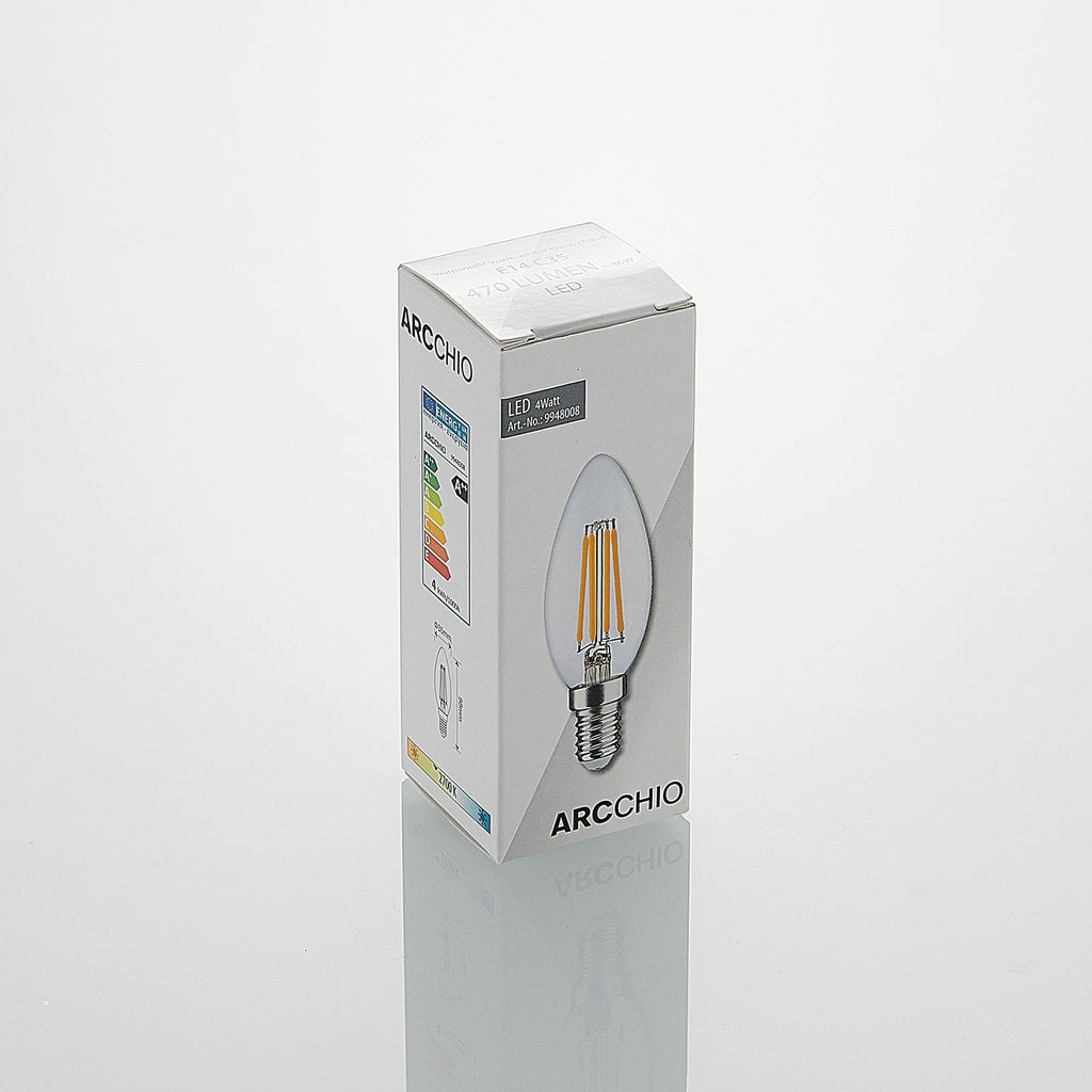 LED filamentpære E14 4W kronelysform 2700K dimbar klar - Arcchio