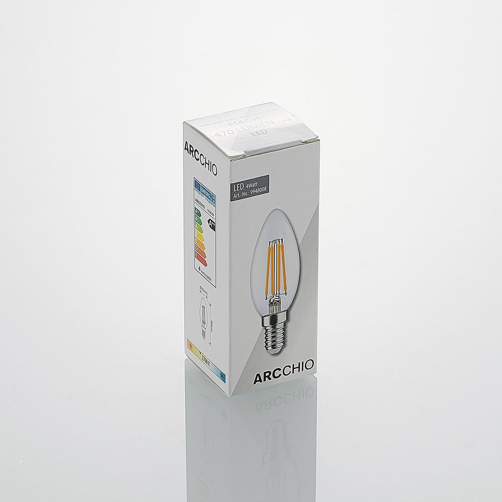 LED filamentpære E14 4W kronelysform 2700K dimbar klar - Arcchio