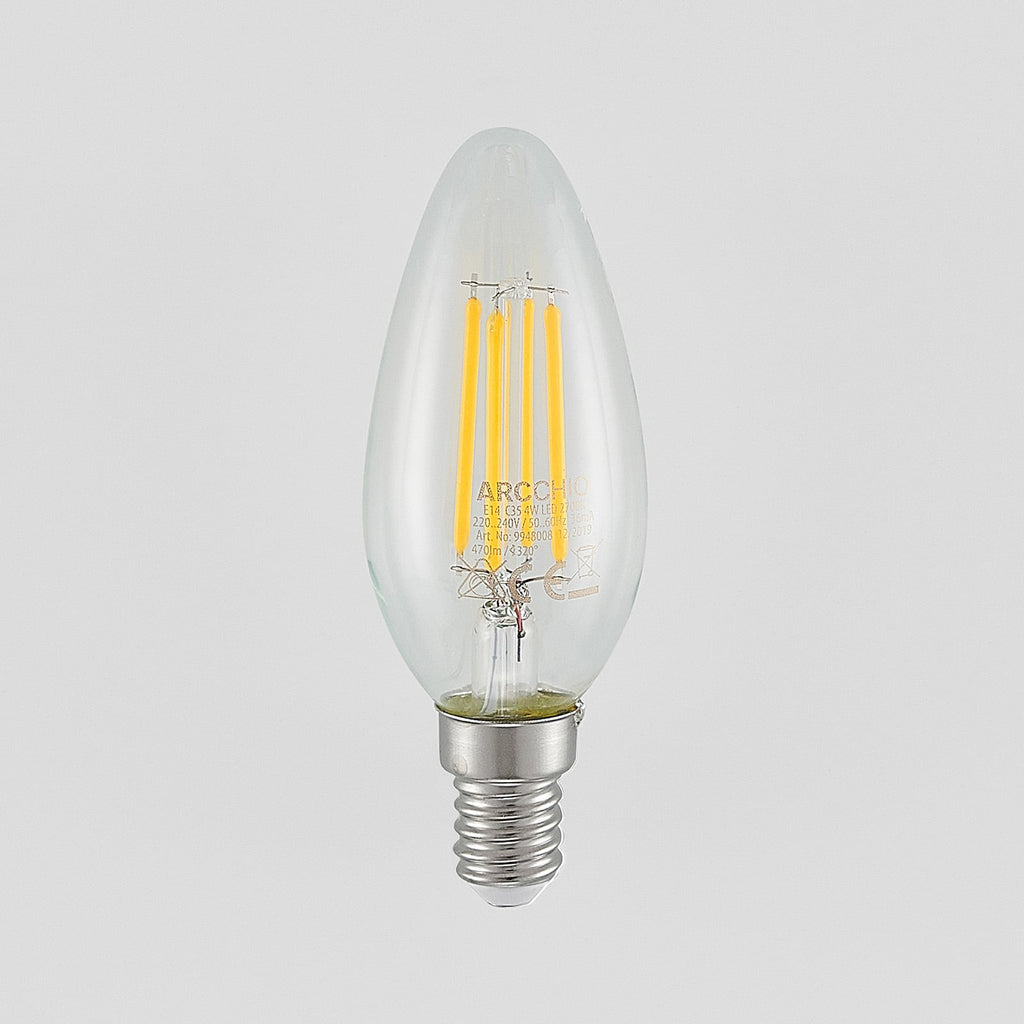 LED filamentpære E14 4W kronelysform 2700K dimbar klar - Arcchio