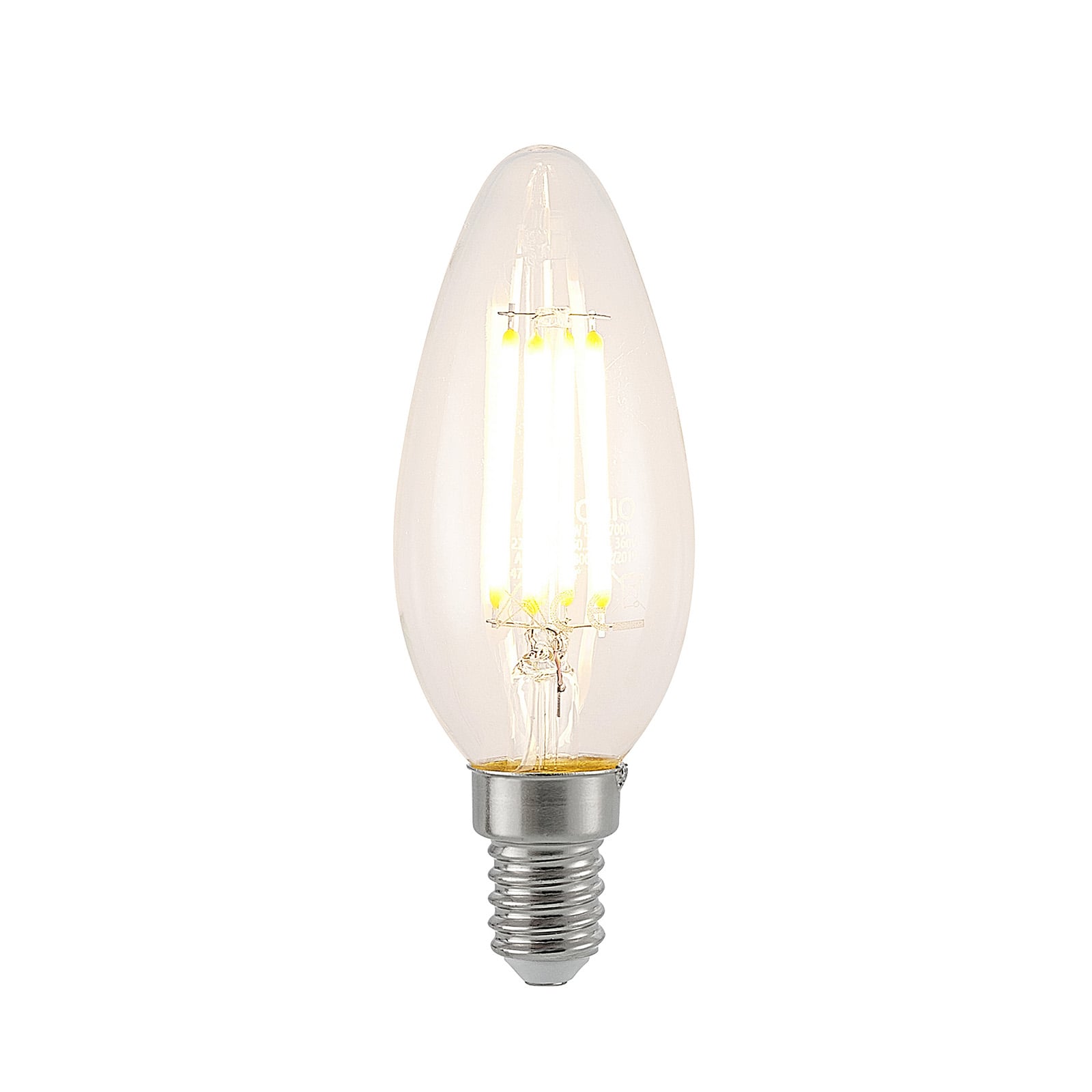 LED filamentpære E14 4W kronelysform 2700K dimbar klar - Arcchio