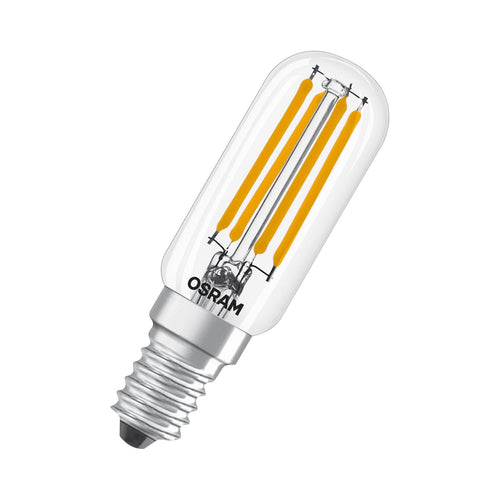 LED filamentpære E14 6,5W 2700K T-form klar dimbar OSRAM forfra