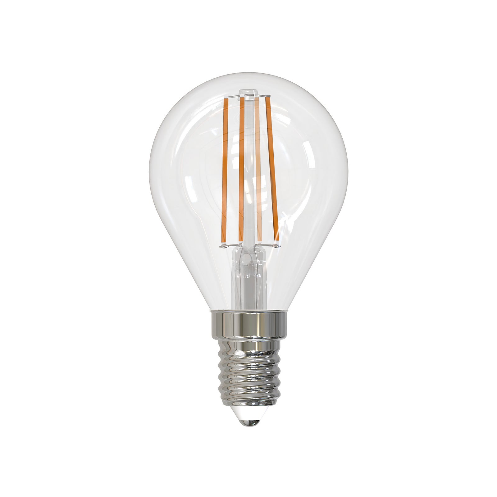 LED filamentpære E14 dråpeform 4W 2700K dimbar klar 3-pk bakside