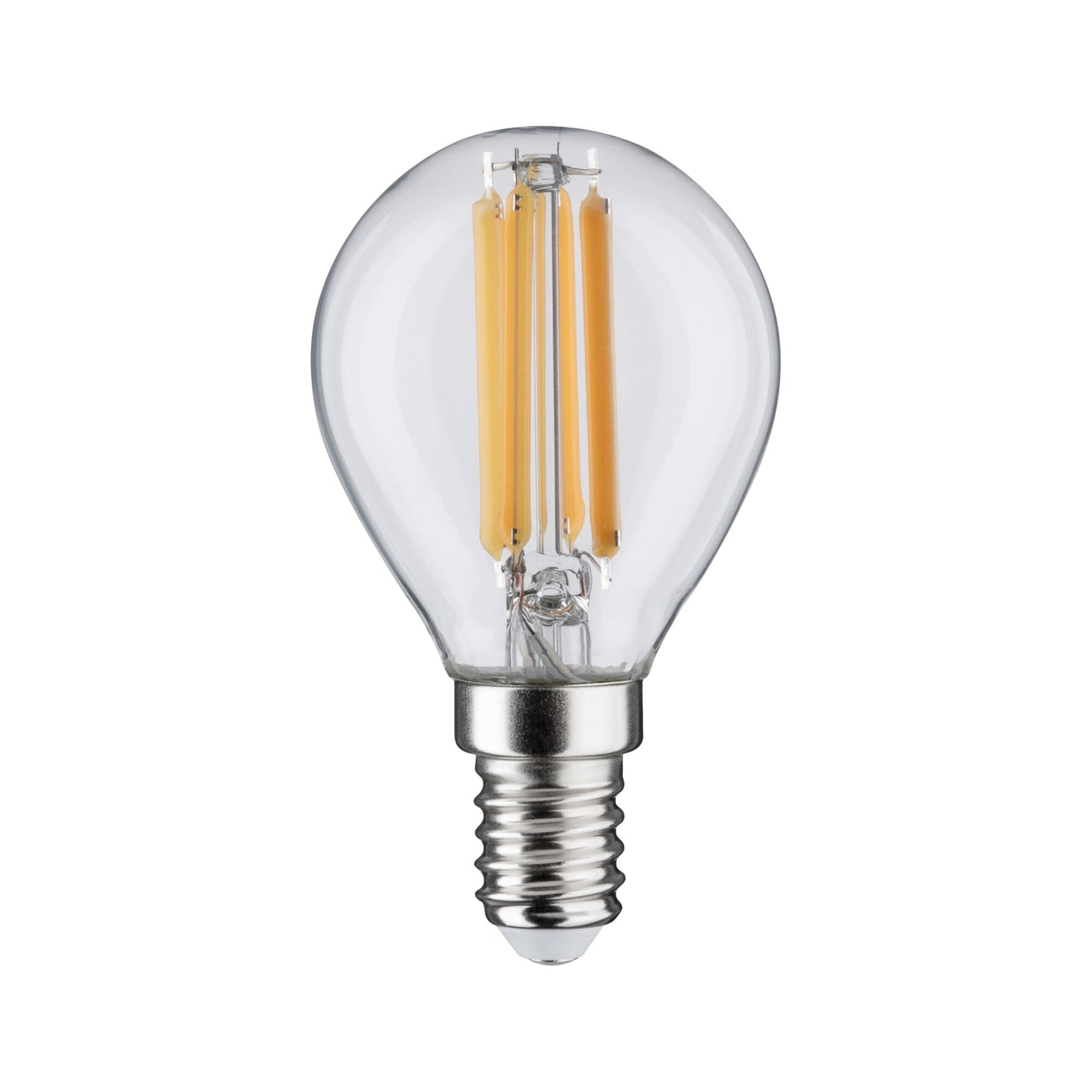 LED filamentpære E14 dråpeform 6,5W 2700K klar Pauleen forfra