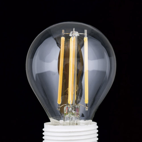 Bakside av LED filamentpære E14 G45 klar 6W 2700K 720lm dimbar - ORION