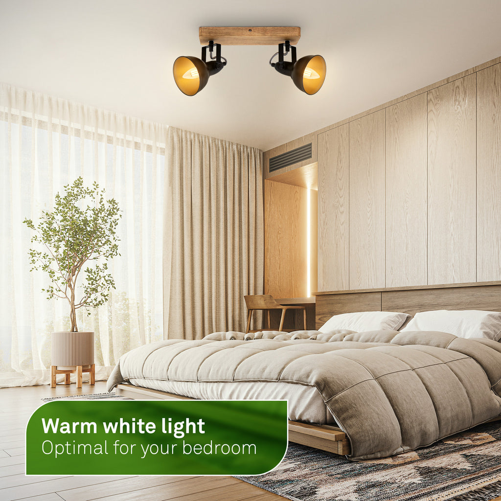 LED filamentpære E14 kronelysform 2,5W 3000K klar 2-pk - Briloner sideprofil