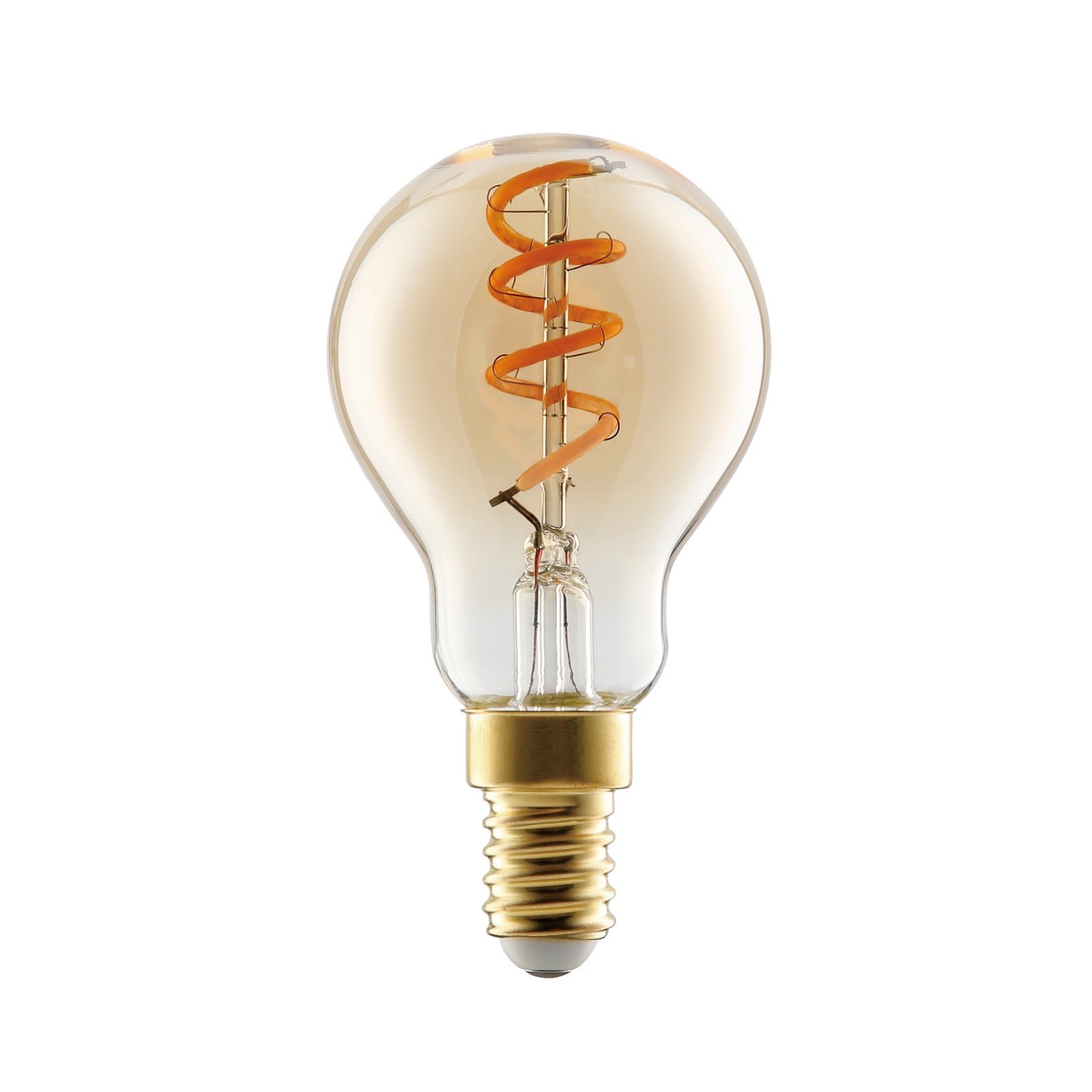 LED filamentpære E14 P45 4W 2000K amber dimbar forfra