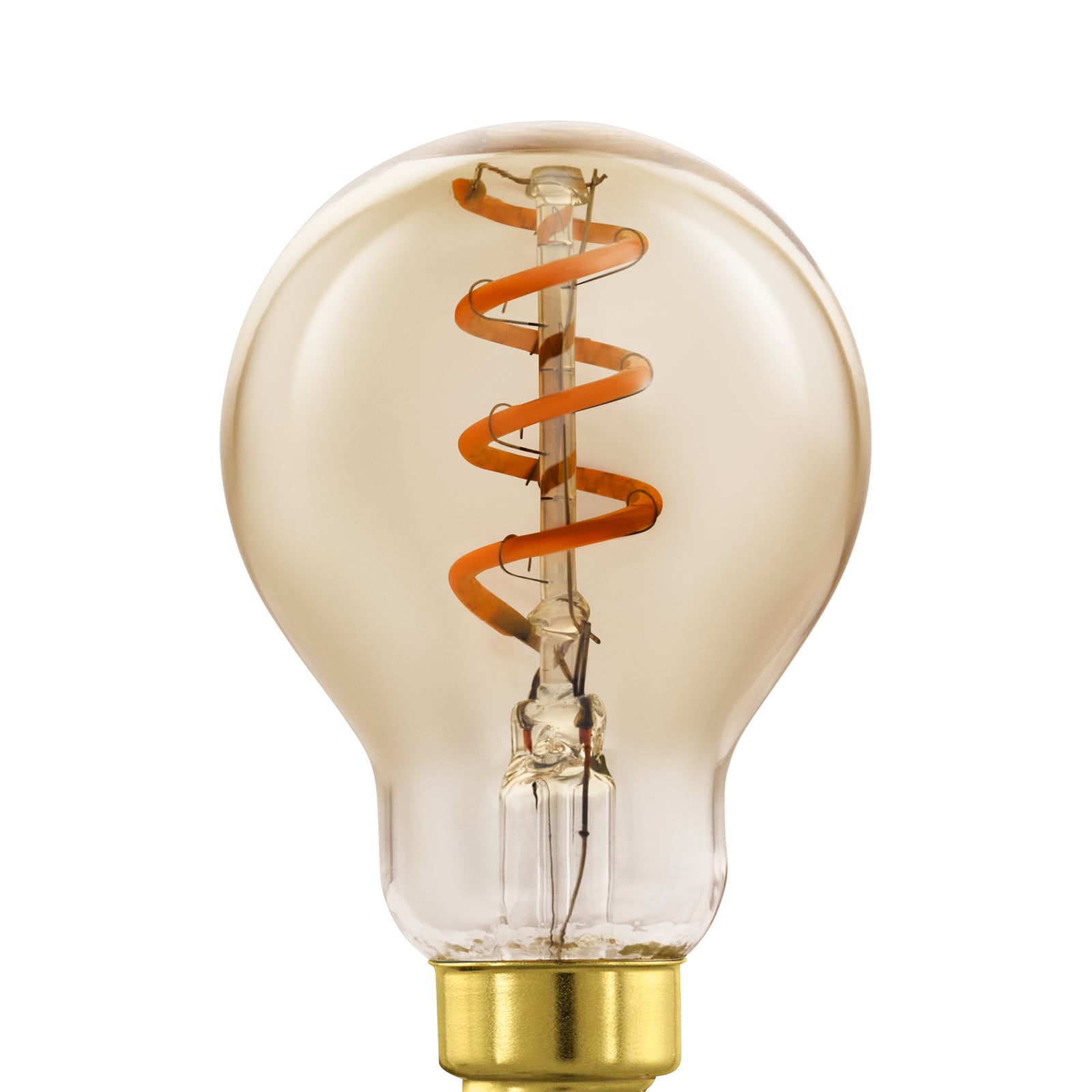 Nærbilde av LED filamentpære E14 P45 4W 2000K amber dimbar