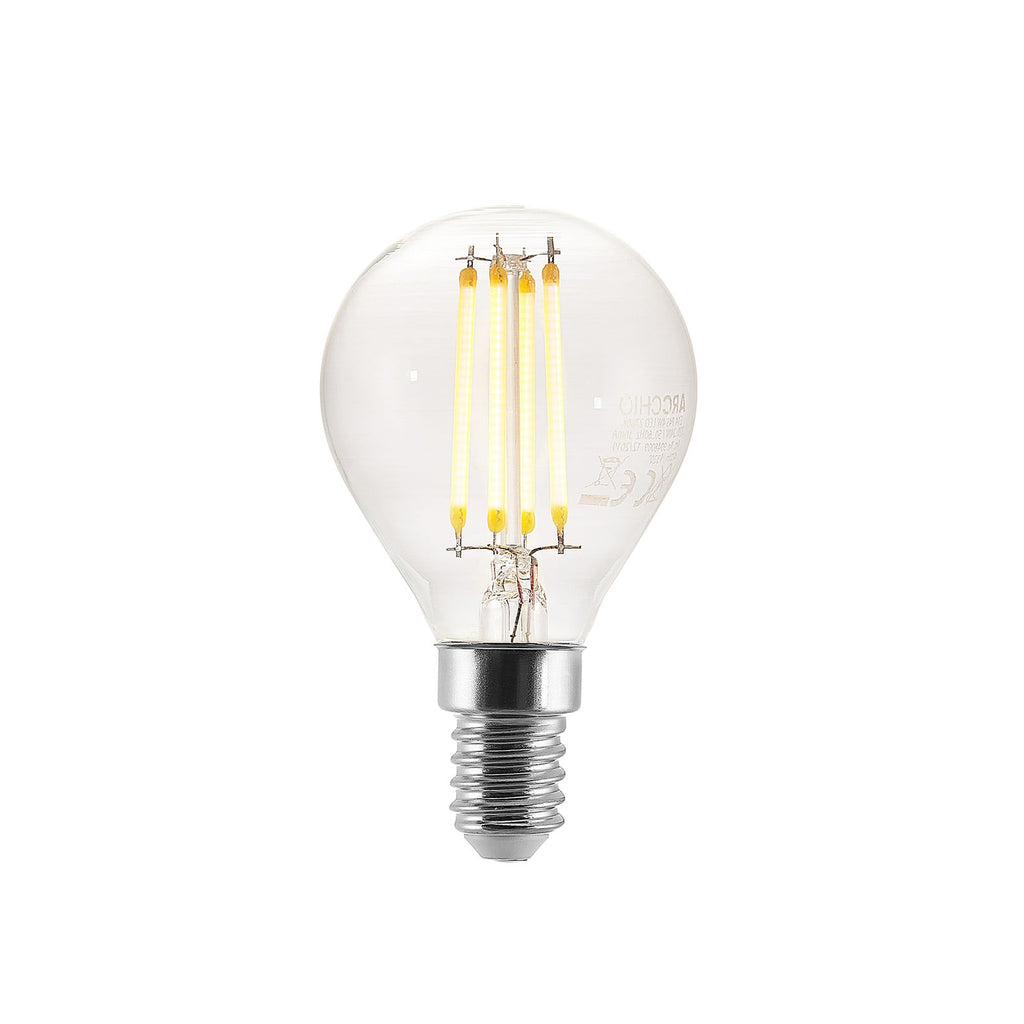 LED filamentpære E14 P45 4W 2700K klar dimbar - Arcchio forfra