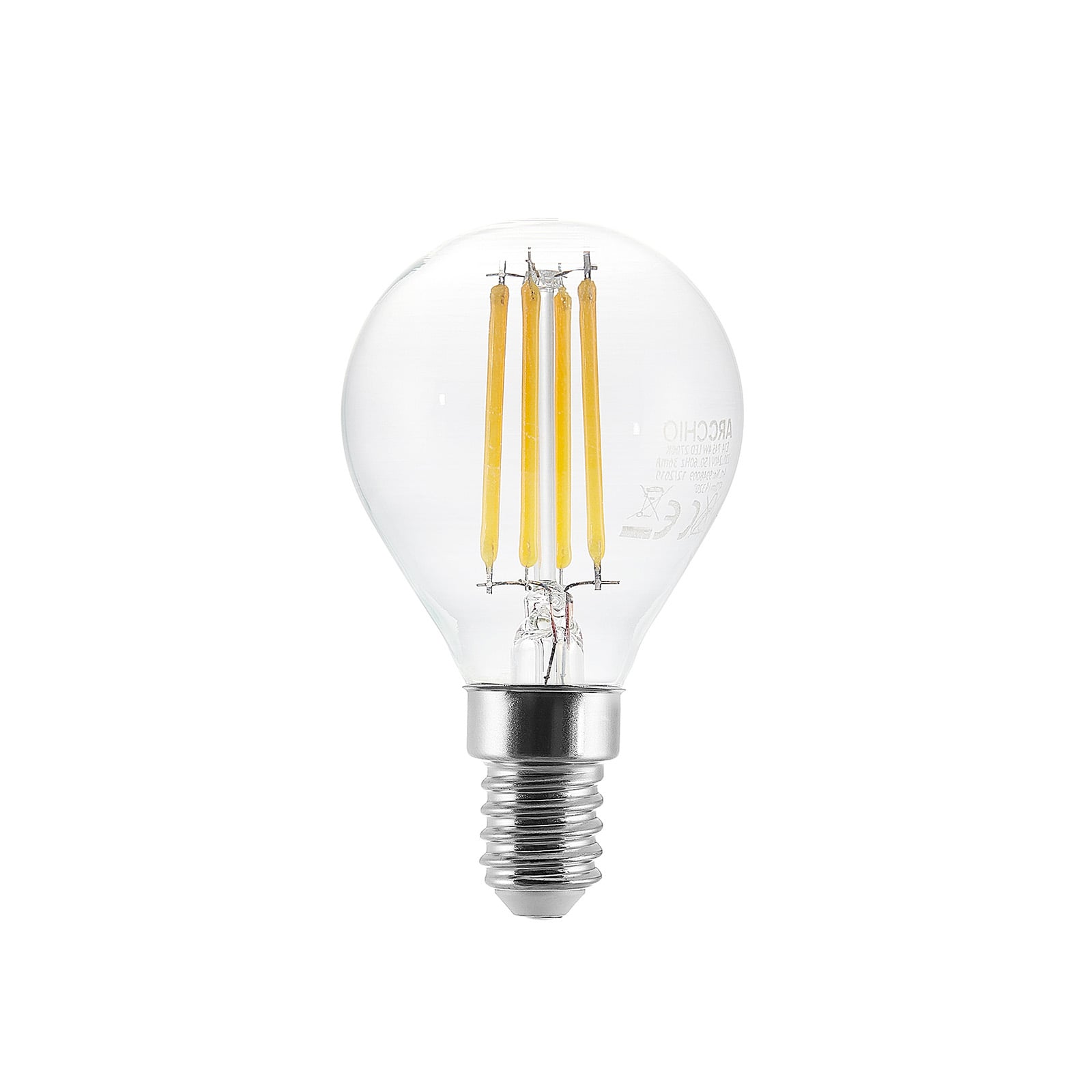 LED filamentpære E14 P45 4W 2700K klar dimbar - Arcchio bakside